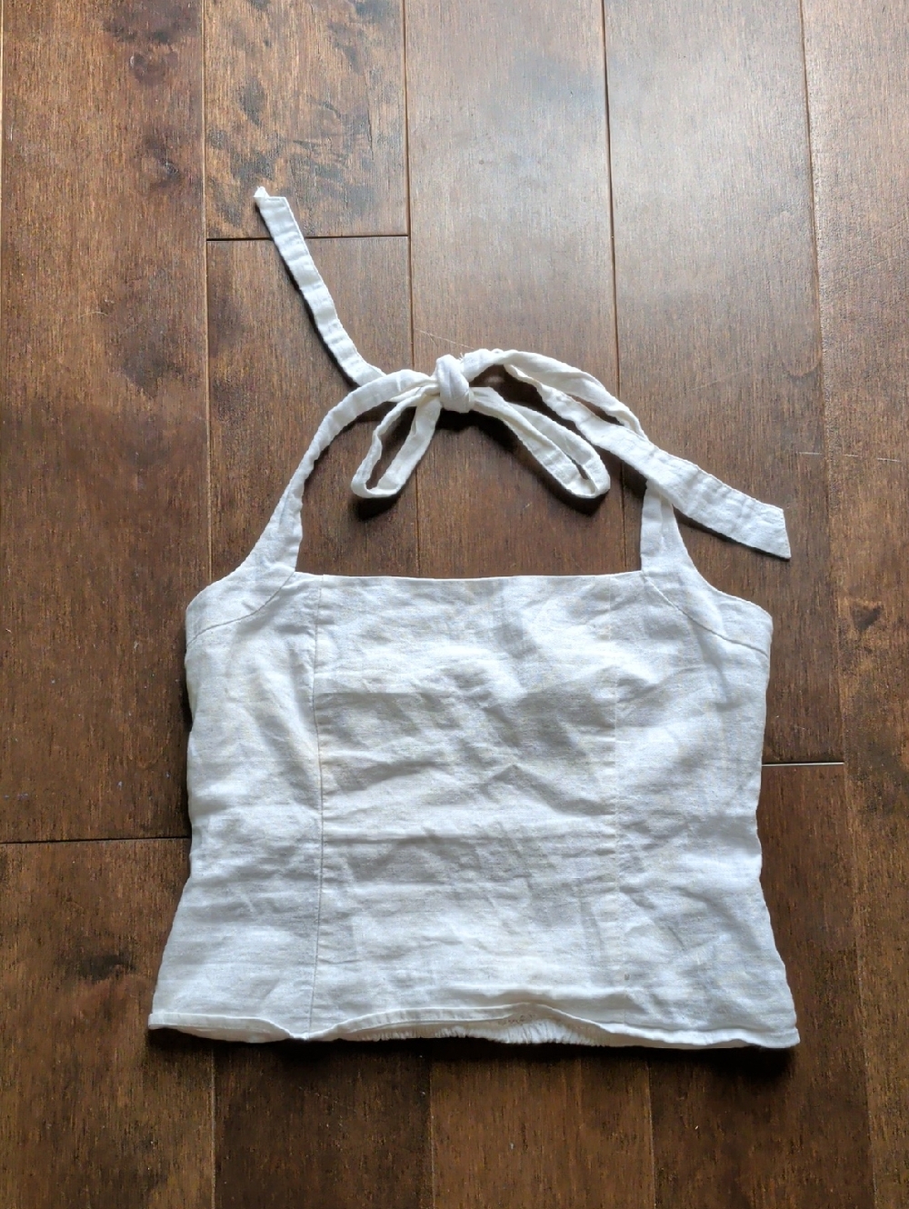 Glassons White Linen Tie-Neck Camisole